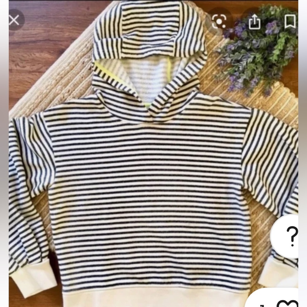 Lou & Grey Long Sleeve Striped Sweatshirt Womens XS Hooded